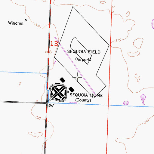 Topographic Map of Sequoia Field, CA
