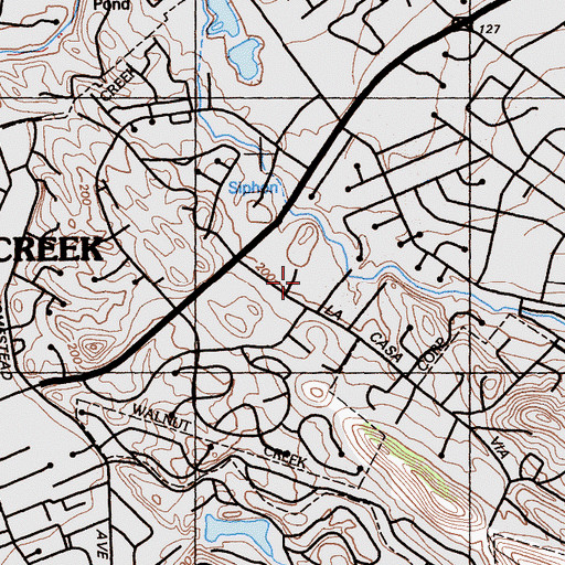 Topographic Map of John Muir Memorial Hospital Heliport, CA