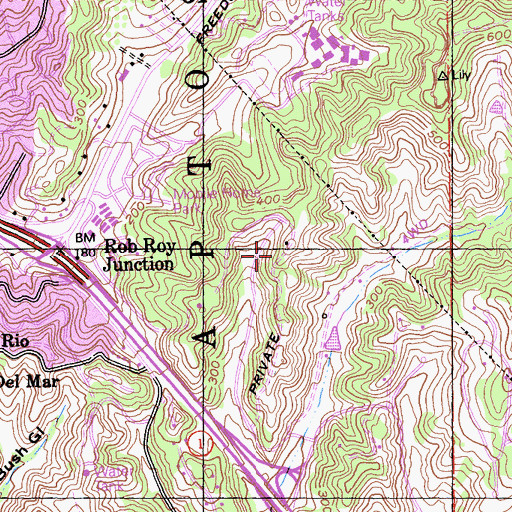 Topographic Map of Alta Vista Heliport, CA