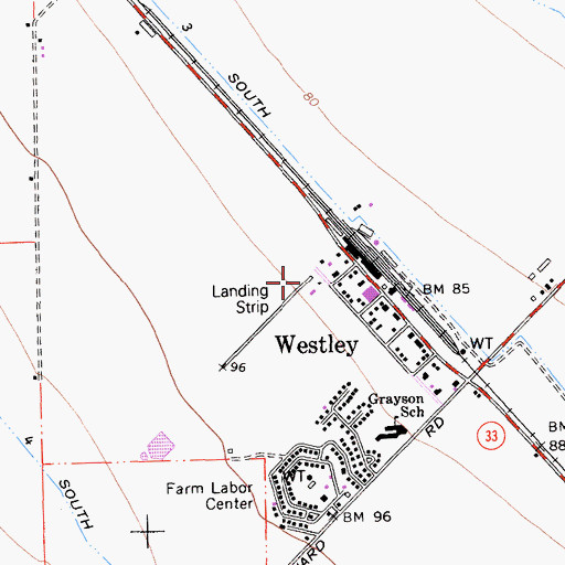 Topographic Map of Valley Crop Dusters, Inc Airport, CA