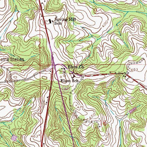 Topographic Map of Elam Elementary School, AL