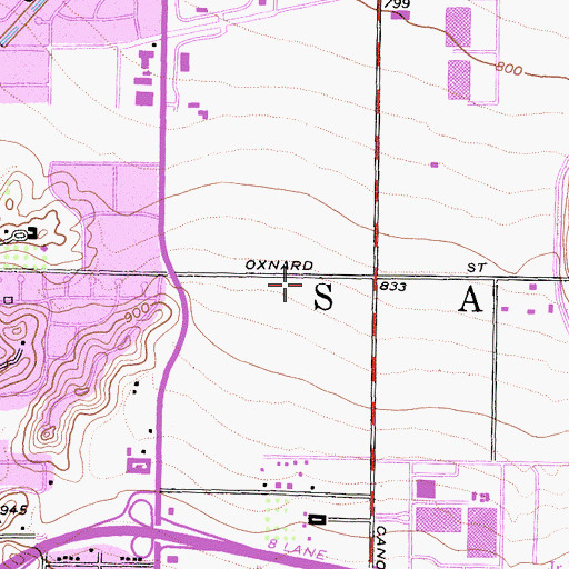 Topographic Map of Warner Center Plaza One Heliport, CA