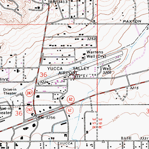 Topographic Map of Yucca Valley Airport, CA