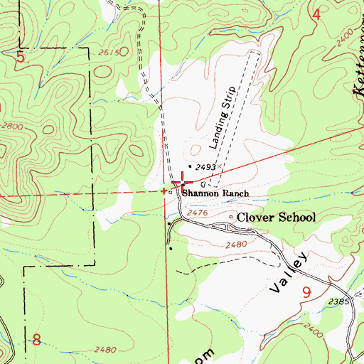 Topographic Map of Hell'er High Water Airport, CA
