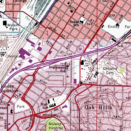 Topographic Map of Englewood Grammar School, AL