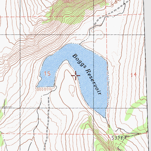 Topographic Map of Boggs Reservoir, CA