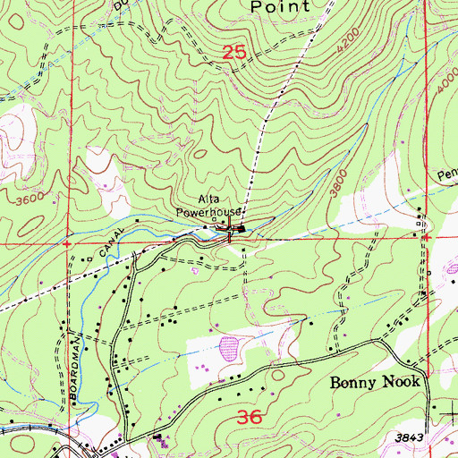 Topographic Map of Alta Powerhouse, CA