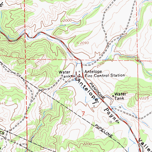 Topographic Map of Antelope Fire Control Station, CA