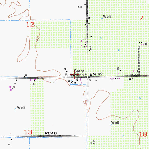 Topographic Map of Barry Substation, CA