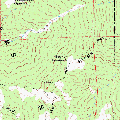 Topographic Map of Becker Racetrack, CA
