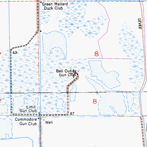 Topographic Map of Bell Outing Gun Club, CA
