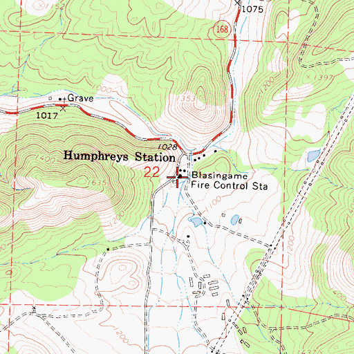 Topographic Map of Blasingame Fire Control Station, CA