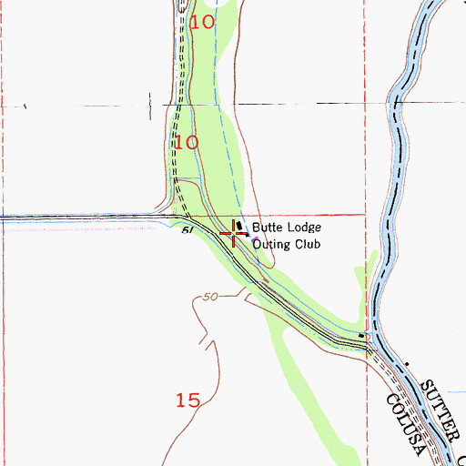 Topographic Map of Butte Lodge Outing Club, CA