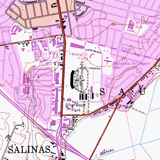 Topographic Map of California Rodeo Grounds, CA