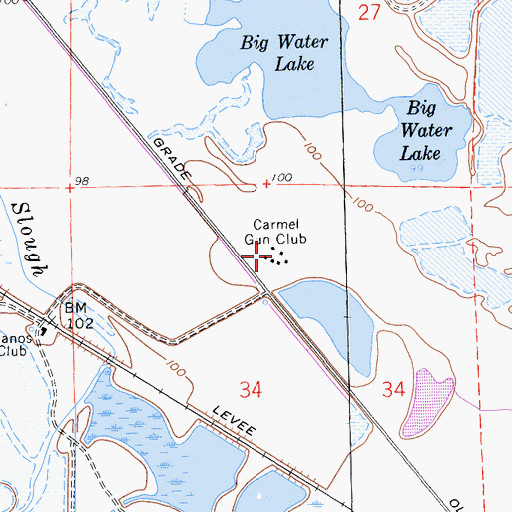 Topographic Map of Carmel Gun Club, CA