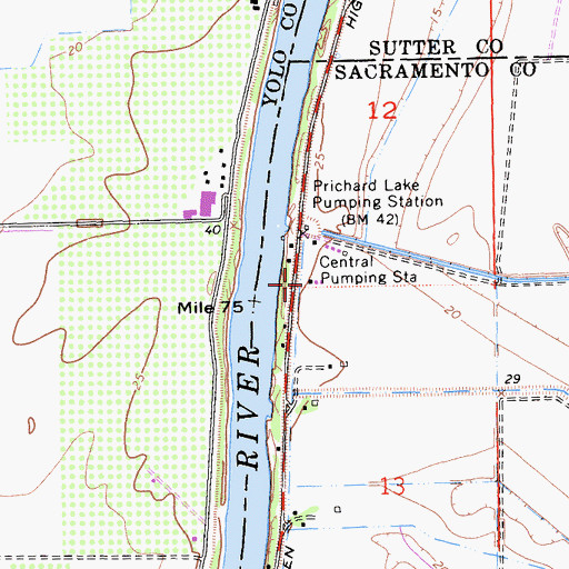 Topographic Map of Central Pumping Station, CA