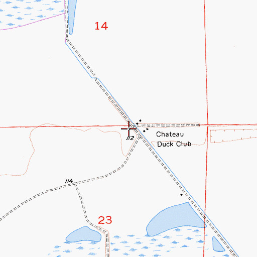 Topographic Map of Chateau Duck Club, CA
