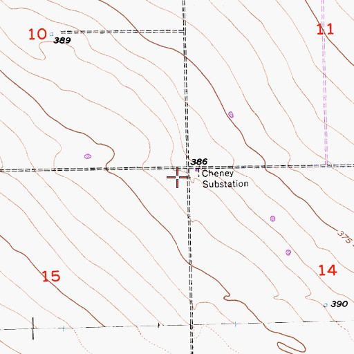 Topographic Map of Cheney Substation, CA