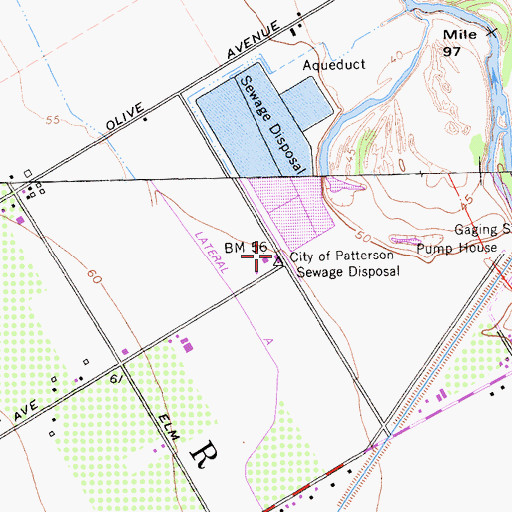 Topographic Map of City of Patterson Sewage Disposal, CA