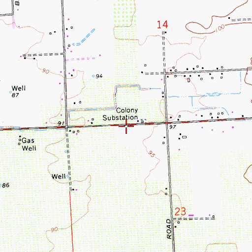 Topographic Map of Colony Substation, CA