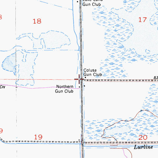 Topographic Map of Colusa Gun Club, CA