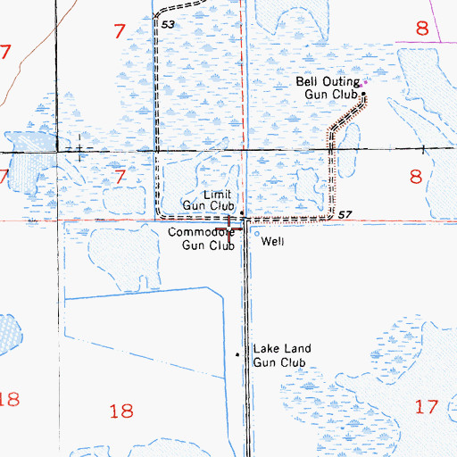 Topographic Map of Commodore Gun Club, CA