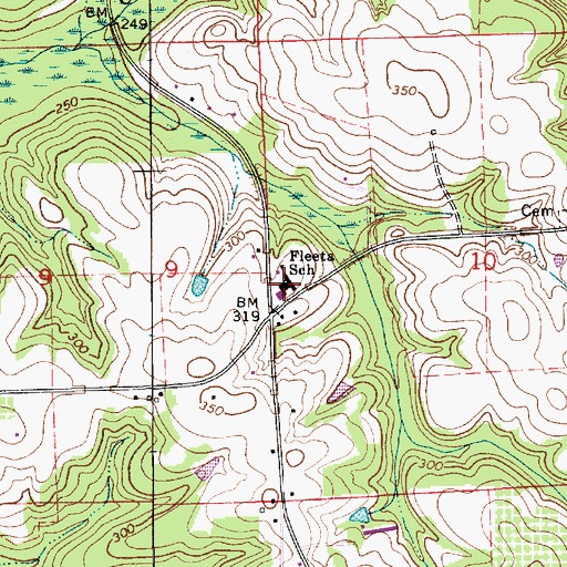 Topographic Map of Fleeta Junior High School, AL
