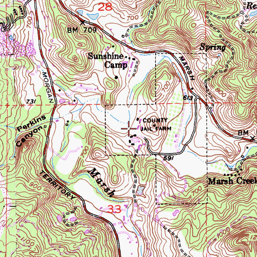 Topographic Map of Contra Costa County Jail Farm, CA