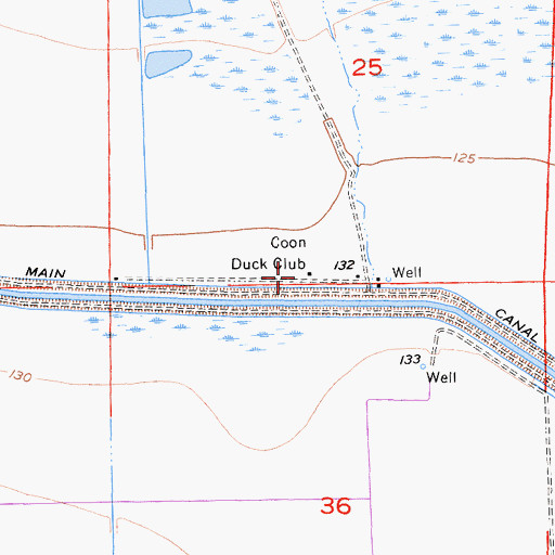 Topographic Map of Coon Duck Club, CA