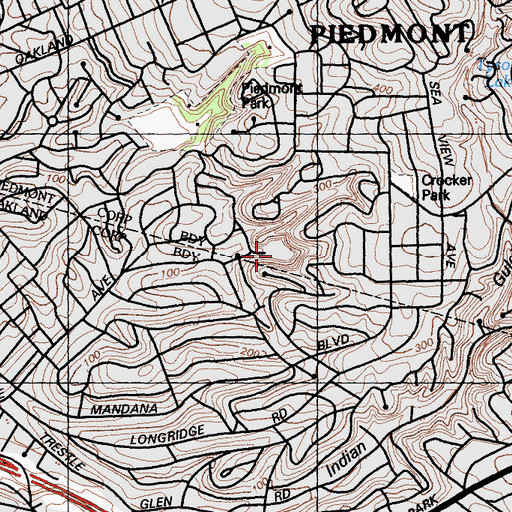 Topographic Map of Davie Stadium, CA