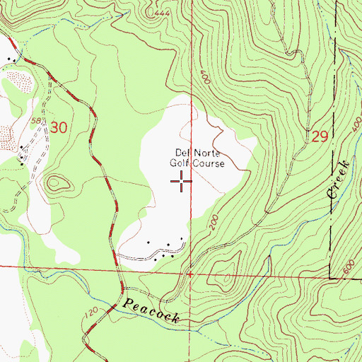 Topographic Map of Del Norte Golf Course, CA