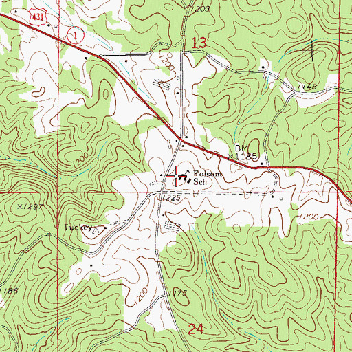 Topographic Map of Folsom Elementary School, AL