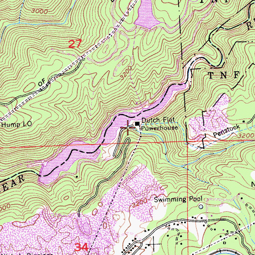 Topographic Map of Dutch Flat Powerhouse, CA