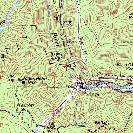 Topographic Map of Early Intake Powerhouse (historical), CA