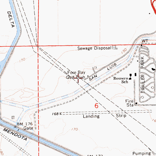 Topographic Map of Fore Bay Golf Club, CA