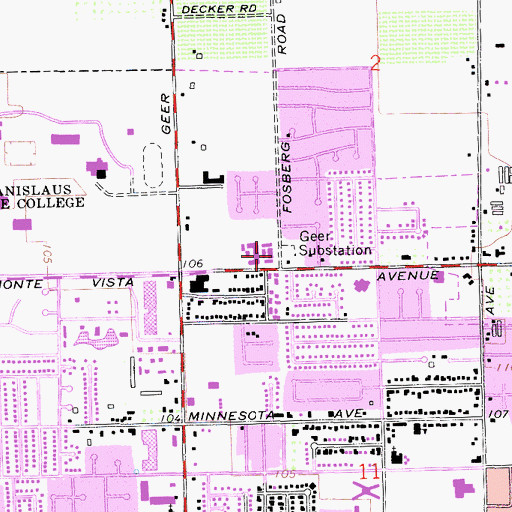 Topographic Map of Geer Substation, CA