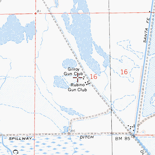 Topographic Map of Gilroy Gun Club, CA