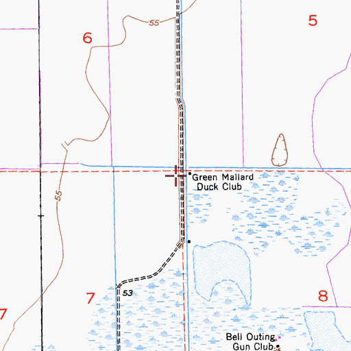 Topographic Map of Green Mallard Duck Club, CA