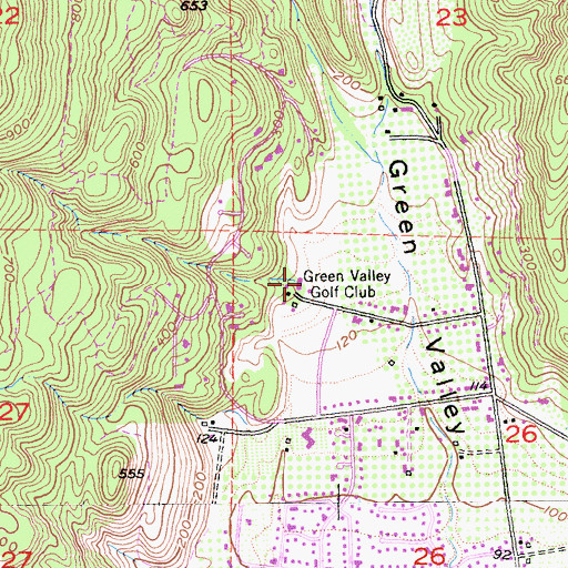 Topographic Map of Green Valley Golf Club, CA