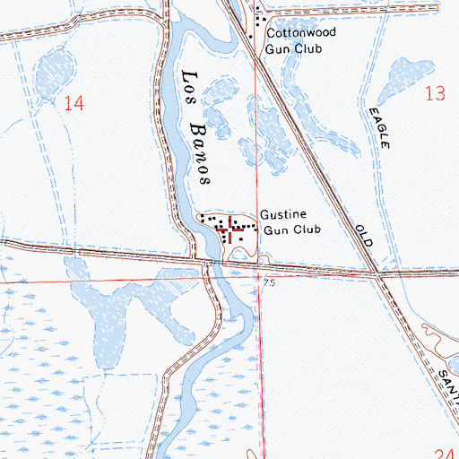 Topographic Map of Gustine Gun Club, CA