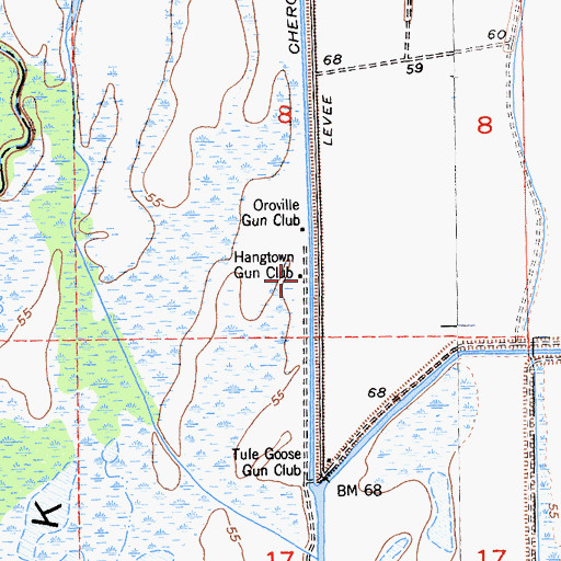 Topographic Map of Hangtown Gun Club, CA