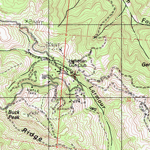 Topographic Map of Helvetian Gun Club, CA