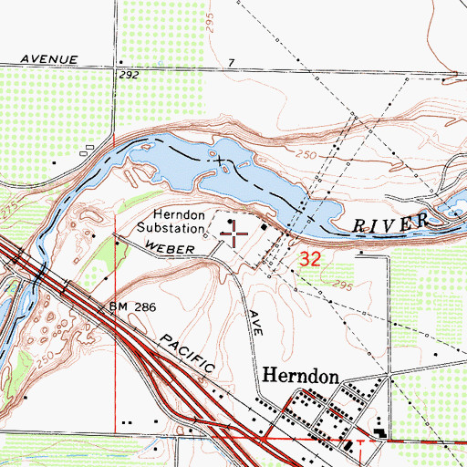 Topographic Map of Herndon Substation, CA