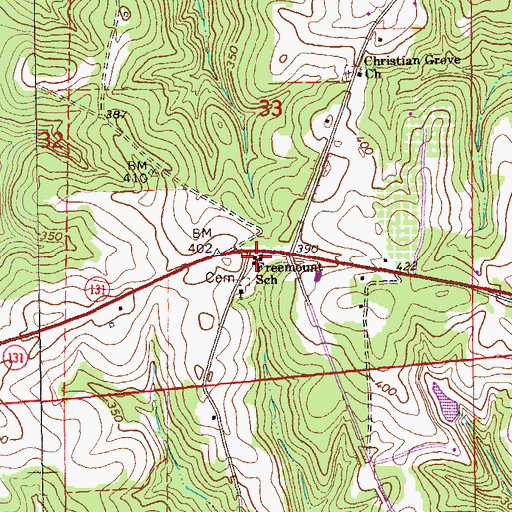 Topographic Map of Freemont Junior High School, AL