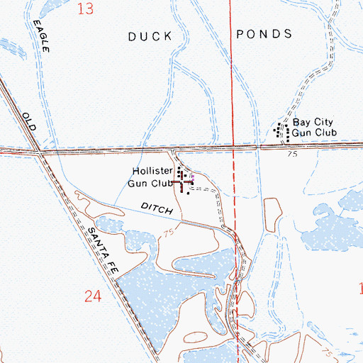 Topographic Map of Hollister Gun Club, CA