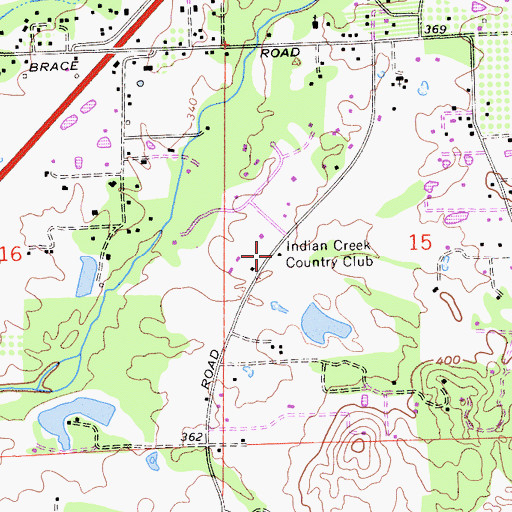 Topographic Map of Indian Creek Country Club, CA