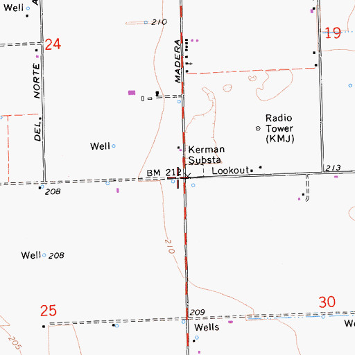 Topographic Map of Kerman Substation, CA