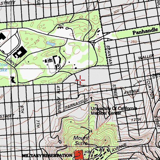 Topographic Map of Kezar Stadium, CA