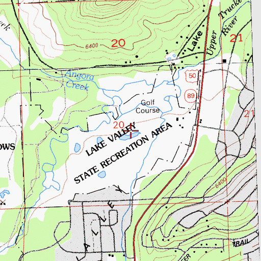 Topographic Map of Lake Tahoe Golf Course, CA