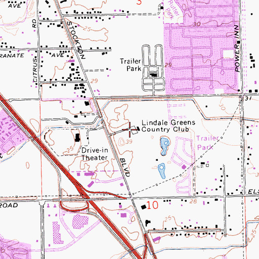 Topographic Map of Lindale Greens Country Club (historical), CA
